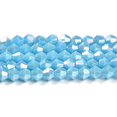Opaque Solid Color Electroplate Glass Beads Strands EGLA-A039-P4mm-B12-1