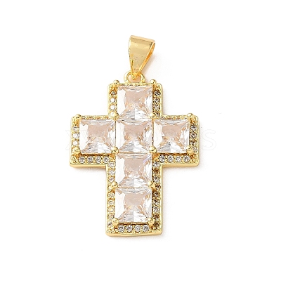 Brass Pave Cubic Zirconia Pendants CU-CBA03AF-17G-04-1