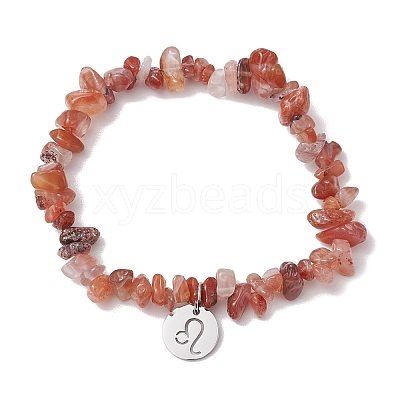 Natural Red Agate Stretch Bracelets BJEW-JB11147-05-1