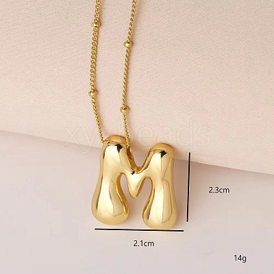 Simple and Stylish Brass Letter Pendant Satellite Chain Necklaces for Women Men GF2554-13-1