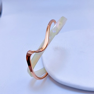 Wave Acrylic & CCB Plastic Cuff Bangles for Women FS-WGC603E-12-1