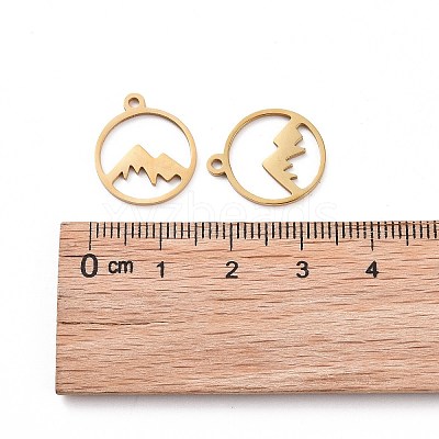 201 Stainless Steel Laser Cut Pendants STAS-S105-T901-2-1