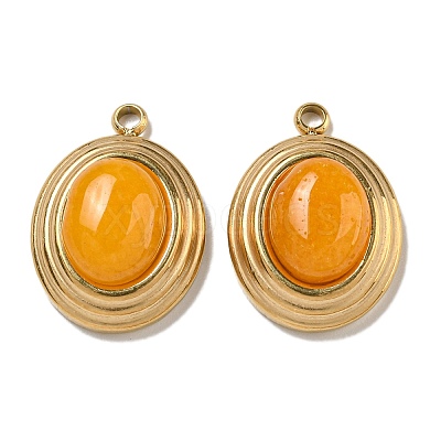 Natural Orange Jade Dyed Pendants STAS-L025-007G-02-1
