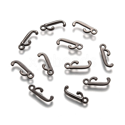 Gunmetal Plated Alloy Letter Pendants PALLOY-J718-01B-J-1
