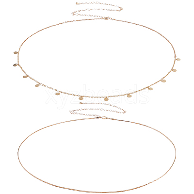 2Pcs Iron Waist Body Chain AJEW-WH20019-21G-1