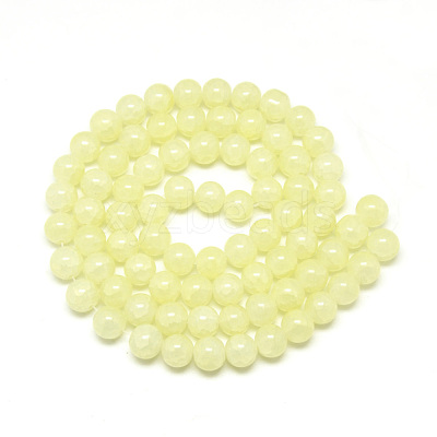 Baking Paint Crackle Glass Beads Strands X-DGLA-Q023-8mm-YS3-1