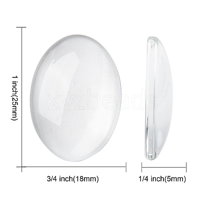 Transparent Glass Cabochons GGLA-R022-25x18-1