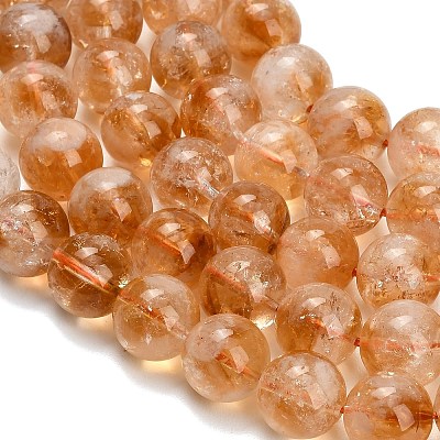 Hearted Natural Citrine Beads Strands GG-T002-A01-12mm-1