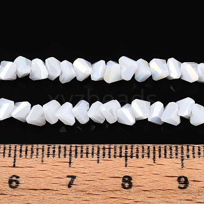 Electroplate Opaque Glass Beads Strands X-GLAA-N022-4mm-03-1