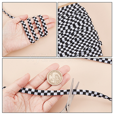 20 Yards Ethnic Embroidery Polyester Flat Ribbons OCOR-NB0001-62-1