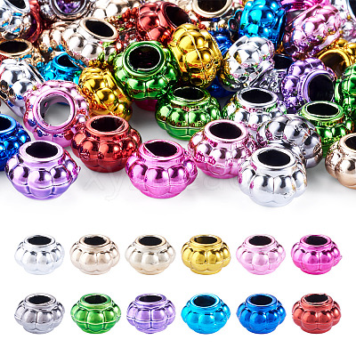 100Pcs UV Plating Opaque Acrylic European Beads PACR-TA0001-32C-1