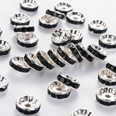 Brass Grade A Rhinestone Spacer Beads RSB039NF-04-1