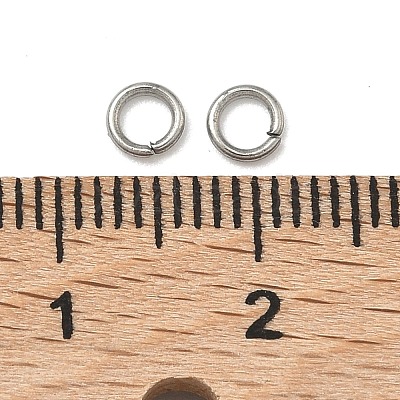 Tarnish Resistant 304 Stainless Steel Open Jump Rings X-STAS-Q186-02-4x0.7mm-1