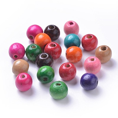 Dyed Natural Wood Beads WOOD-Q006-16mm-M-LF-1