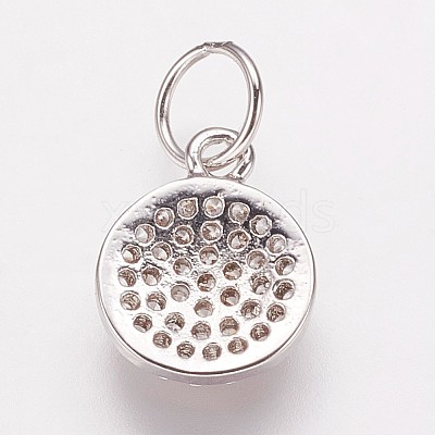 Brass Cubic Zirconia Pendants X-ZIRC-K070-21P-1