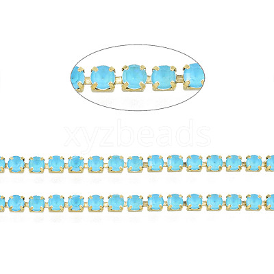 Brass Rhinestone Strass Chains CHC-N017-003B-C02-1
