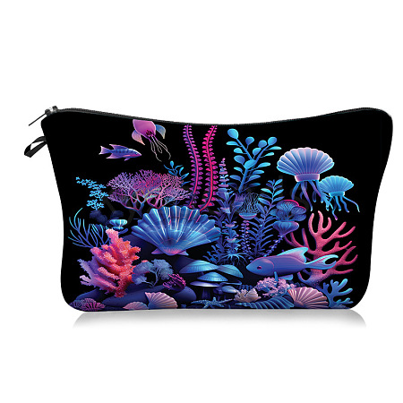 Ocean Theme Polyester Cosmetic Bags Zipper Clutch Bags PW-WGDA3BB-01-1