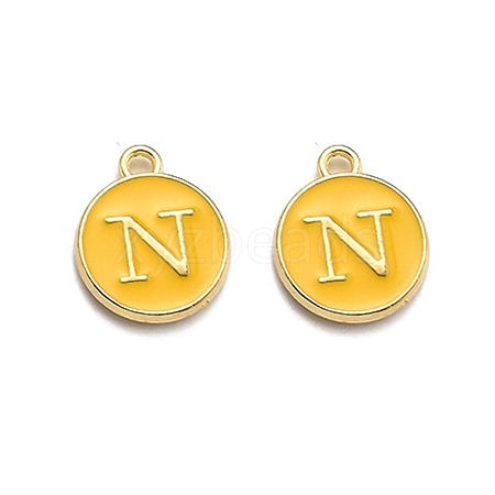 Golden Plated Alloy Enamel Charms ENAM-Q437-13N-1