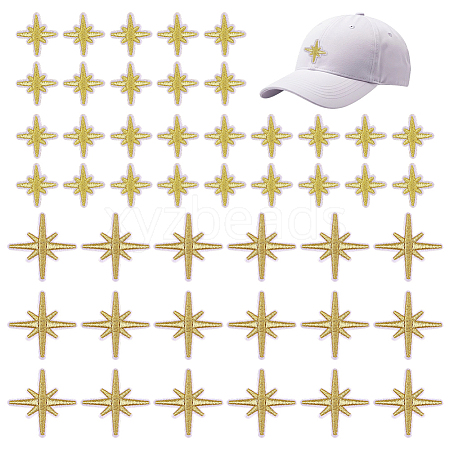 80Pcs 2 Styles Star Polyester Computerized Embroidery Iron on/Sew on Patches PATC-ME0001-17A-1