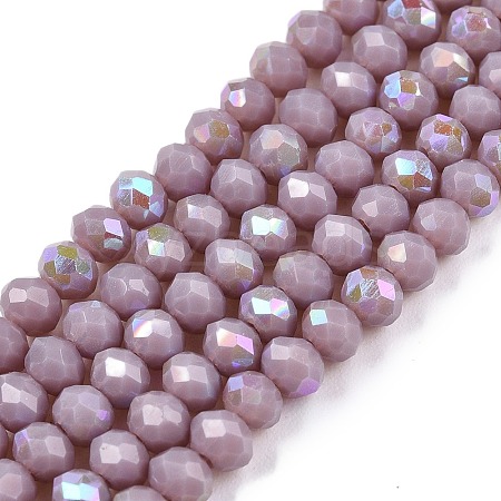 Electroplate Opaque Solid Color Glass Beads Strands EGLA-A044-P3mm-L13-1