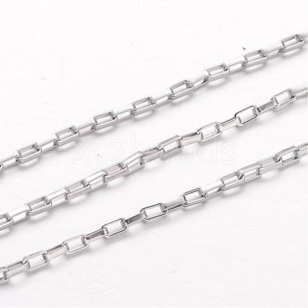 Tarnish Resistant 304 Stainless Steel Box Chains CHS-K004-02P-1mm-1