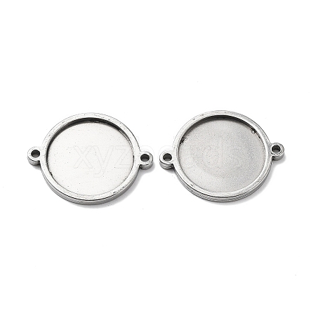 Non-Tarnish 201 Stainless Steel Cabochon Connector Settings X-STAS-E197-01P-1