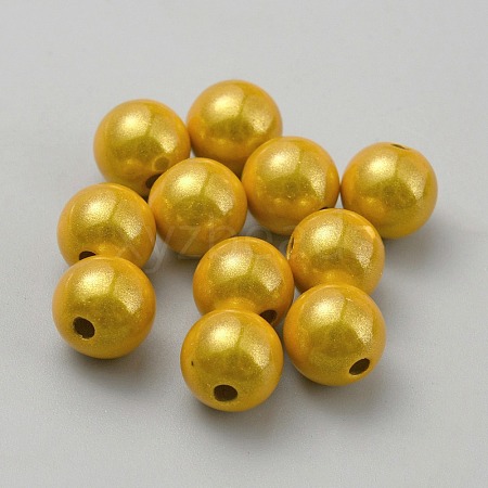 Matte Spray Painted Acrylic Beads OACR-TAC0001-13G-1