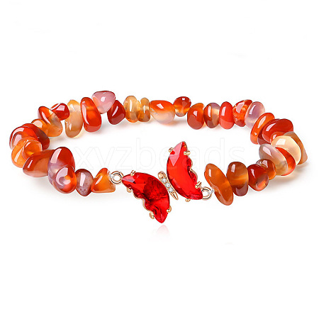 Fashionable Natural Red Agate Chips Beaded Bracelets TI6720-4-1