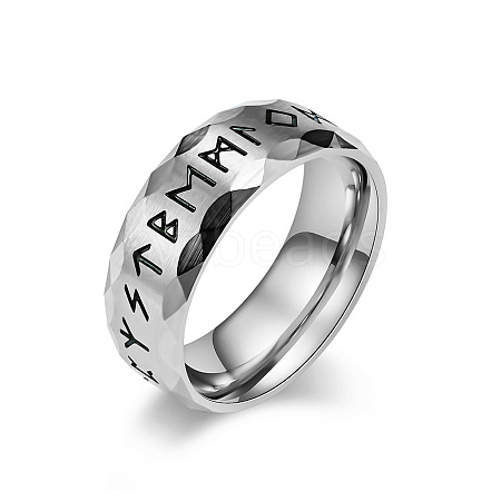 Viking Word Pattern 304 Stainless Steel Finger Rings for Men FS-WG08DAB-05-1