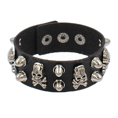 Punk Style Imitation Leather Bangles WG28DDA-09-1