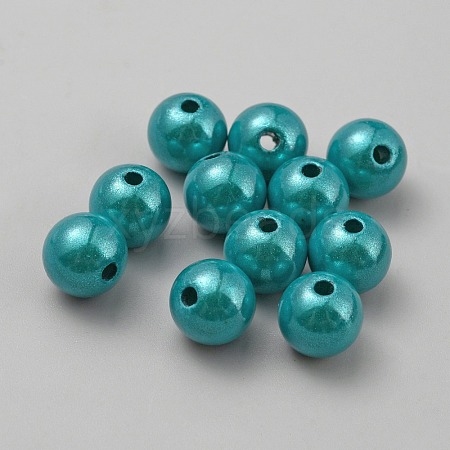 Matte Spray Painted Acrylic Beads OACR-TAC0001-13J-1