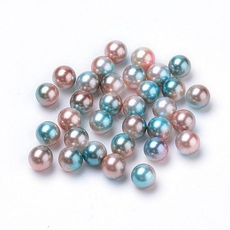 Rainbow Acrylic Imitation Pearl Beads OACR-R065-6mm-A09-1