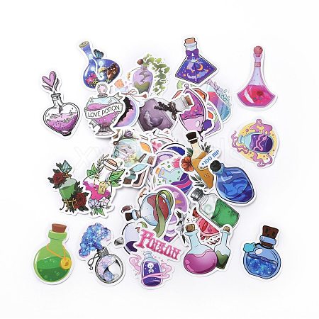 Cartoon Magic Potion Paper Stickers Set DIY-G066-44-1