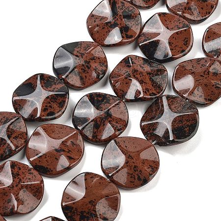 Natural Mahogany Obsidian Beads Strands G-Z061-B05-02-1