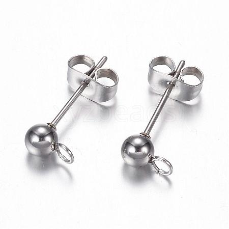 Non-Tarnish 304 Stainless Steel Stud Earring Findings STAS-G059-21-1