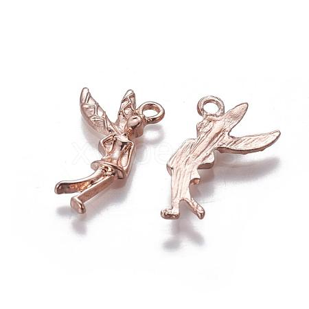 Fairy Alloy Pendants PALLOY-I111-18RG-AAA-1