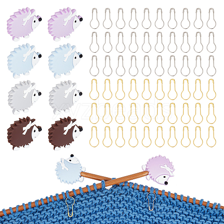  DIY Hedgehog Silicone Beads Knitting Needle Protectors/Knitting Needle Stoppers with Stitch Markerss IFIN-NB0001-57-1