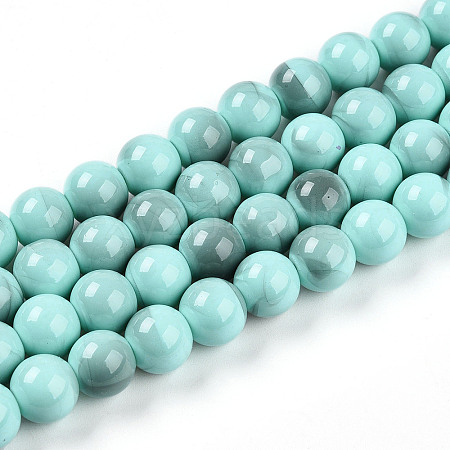 Baking Paint Glass Beads Strands DGLA-N013-10mm-04-1