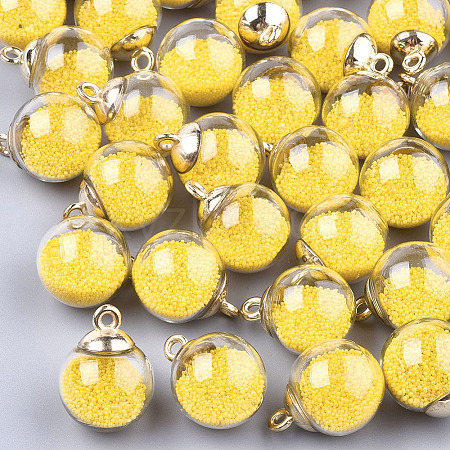 Glass Ball Pendants GLAA-T003-03G-1