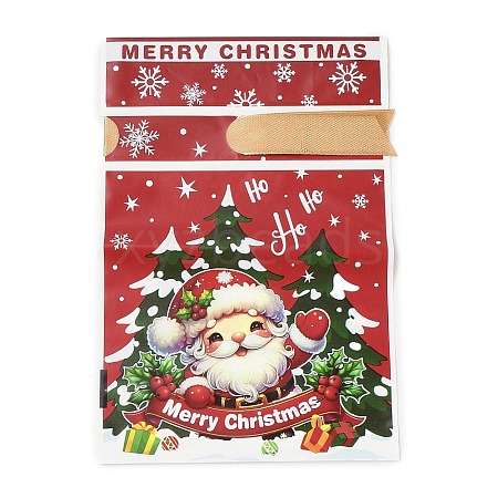 Christmas Santa Claus Plastic Packing Pouches Drawstring Bags ABAG-Q053-03B-1