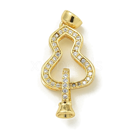 Rack Plating Brass Micro Pave Cubic Zirconia Fold Over Clasps KK-K386-07G-1