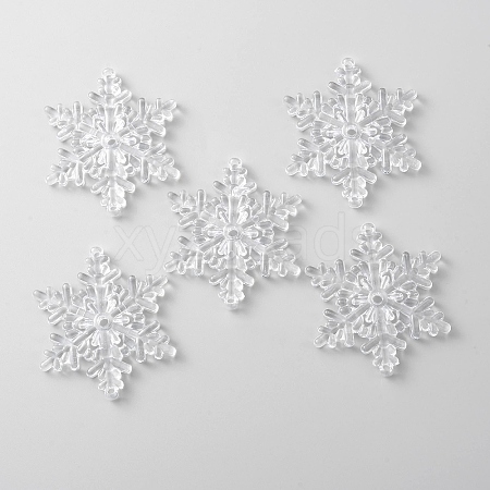 Transparent Acrylic Connector Charms TACR-WH0001-74C-1