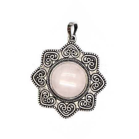 Natural Rose Quartz Pendants PW-WG111BD-07-1