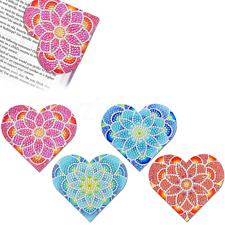 DIY Mandala Flower Lover Heart Bookmark Diamond Painting Kit PW-WGA3EC0-01-1