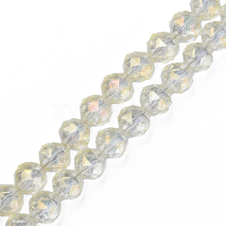 Electroplate Transparent Glass Beads Strands EGLA-N002-34A-C04-1