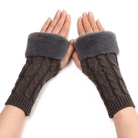 Acrylic Fibers Knitting Fingerless Gloves PW-WG53A2A-01-1