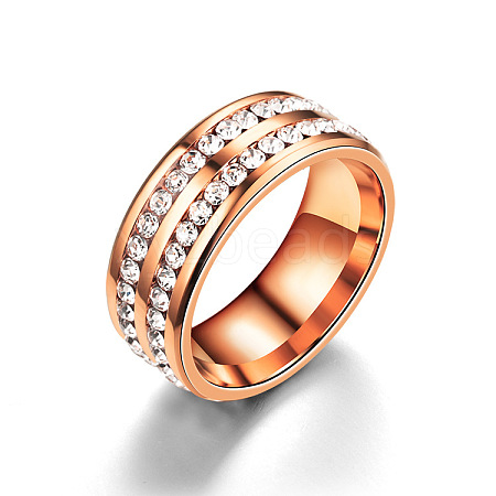 201 Stainless Steel Rhinestone Finger Ring FS-WGE7DD5-17-1