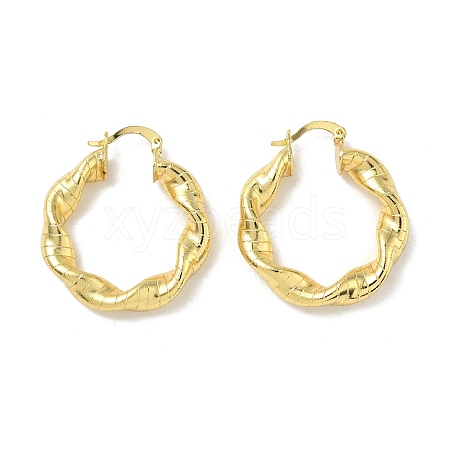 Brass Hoop Earrings EJEW-P264-A13-G-1