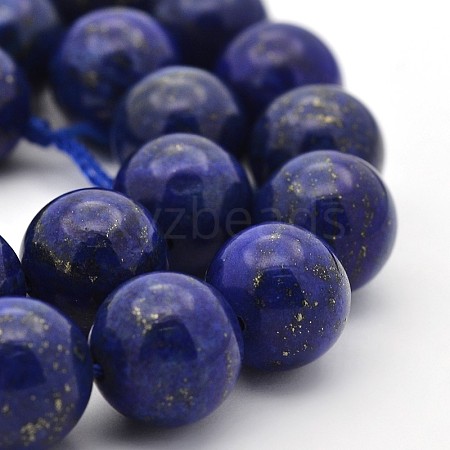 Dyed Natural Lapis Lazuli Round Beads Strands G-G735-06-8mm-1