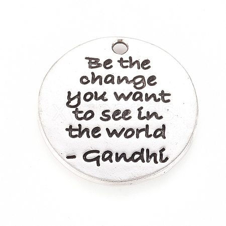 Tibetan Style Alloy Quote Pendants PALLOY-CJ0006-01-1